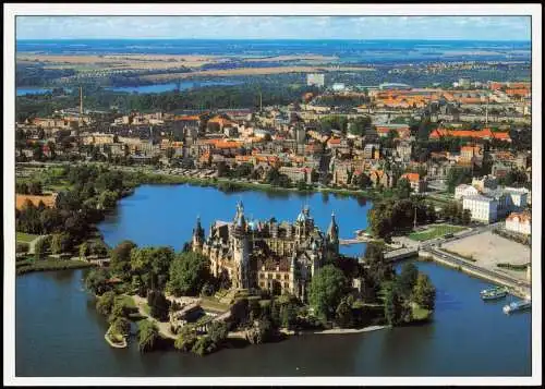 Ansichtskarte Schwerin Luftbild - Schweriner Schloss 1995