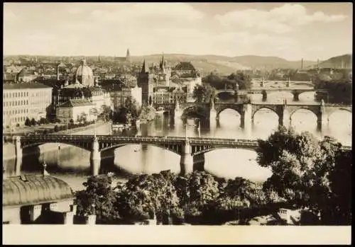 Postcard Prag Praha Panorama-Ansicht PRAHA pohled na Vltavu 1960