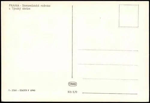 Prag Praha Ortsansicht, Staroměstská radnice a Týnský chrám 1970