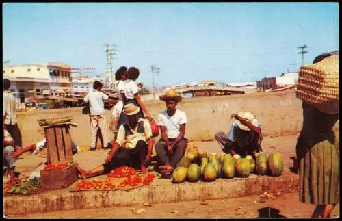 Barranquilla Escena Típica en el Mercado, Einheimische, Native Scene 1970