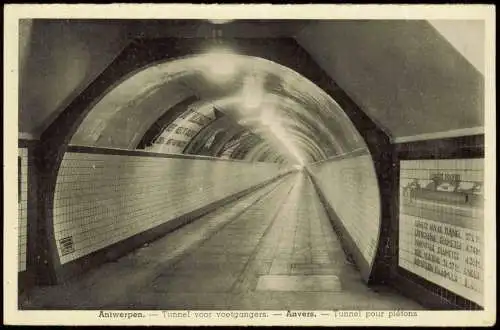 Antwerpen Anvers Tunnel voor voetgangers Tunnel pour piétons 1930