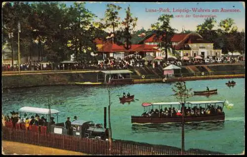 Wahren-Leipzig Luna-Park Wahren am Auensee Blick nach der Gondelstation 1914