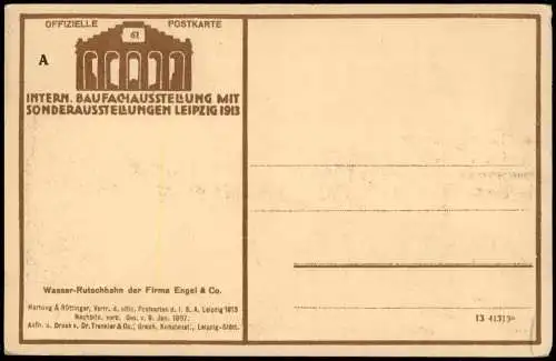 Leipzig Intern. Baufachausstellung Wasser-Rutschbahn der Firma Engel & Co. 1913
