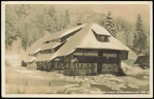 Schönau im Schwarzwald MULTEN-BELCHEN  Schwarzwaldhaus verschneit 1929