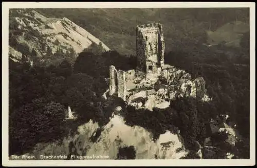 Bad Godesberg-Bonn Der Rhein Burg Drachenfels Fliegeraufnahme 1936