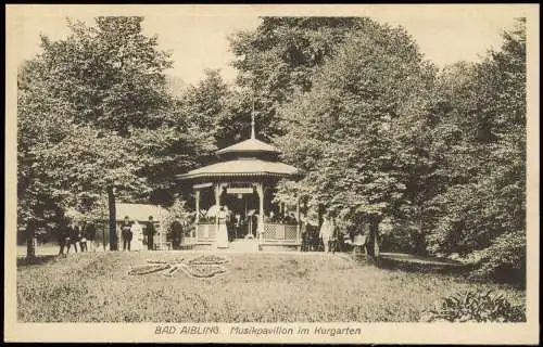 Ansichtskarte Bad Aibling Musikpavillon im Kurgarten 1918