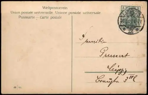 Ansichtskarte  Ostern Easter Küken im Osterkorb Künstlerkarte 1907