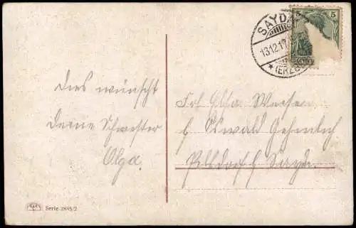 Ansichtskarte  Geburtstag Birthday Mädchen mit Geschenken 1917 Silberrand