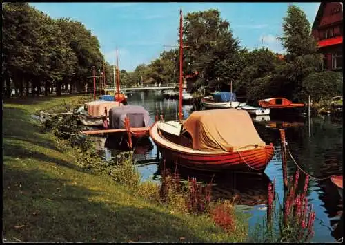 .Schweden Sverige Kungsbacka Kungsbackaån (Kanal mit Booten) 1975