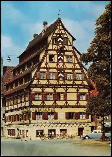 Ansichtskarte Memmingen Siebendächer-Haus (mit Apotheke) 1960