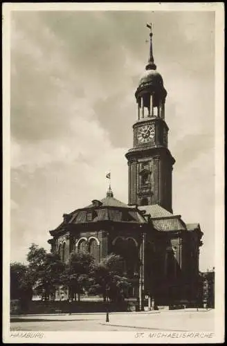 Ansichtskarte Neustadt-Hamburg Michaeliskirche, Rückseite - Fotokarte 1930