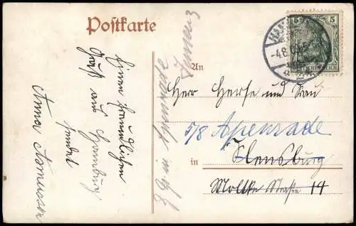 Ansichtskarte Hamburg Catharinenfleth Schiffe 1909