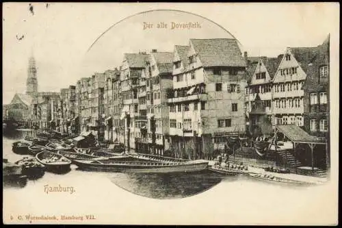 Ansichtskarte Hamburg Dovenfleet 1903  Ankunftstempel Altona Ottensen