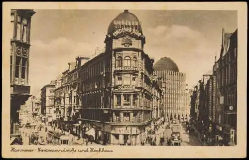 Ansichtskarte Hannover Nordmannstraße und Hochhaus 1940