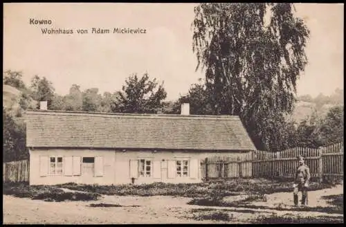 Postcard Kaunas Kowno (Коўна) Wohnhaus von Adam Mickiewicz 1915  Lietuva Litauen