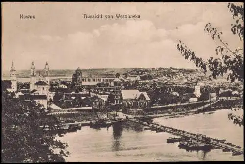 Postcard Kaunas Kowno (Коўна) Aussicht von Wesoluwka 1915  Lietuva Litauen