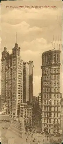 Manhattan-New York City Hochhäuser Skyscraper St. Pauls Park Row Building 1910