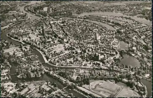 Lübeck Luftbild Überflug Zentrum der Hansestadt, Luftaufnahme 1965