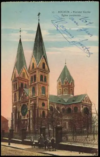 Ansichtskarte Bochum Probstei-Kirche Église paroissiale 1928