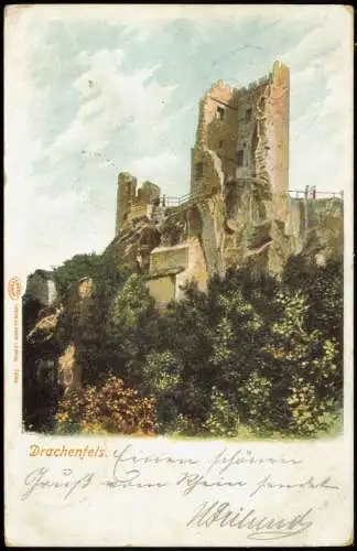 Ansichtskarte Königswinter Drachenfels Burg-Ruine 1901