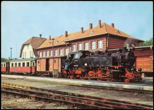 Ansichtskarte Kühlungsborn Bahnhof, Dampflokomotive 1984