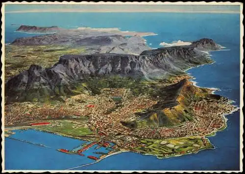 Cape Peninsula AERIAL VIEW of the Cape Peninsula, South Africa 1969