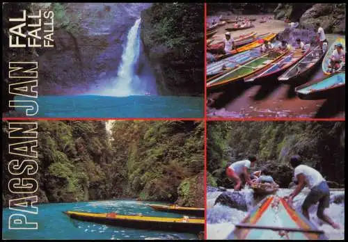 Philippines PAGSAN JAN FALL (Wasserfall Waterfall Mehrbildkarte) 1985