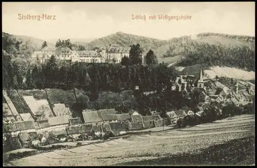 Stolberg (Harz) Panorama-Ansicht Schloß mit Wolfgangshöhe 1910