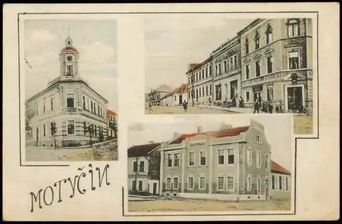 Motyčín (Kladno) Mehrbildkarte Ortsansichten von Motyčín 1910