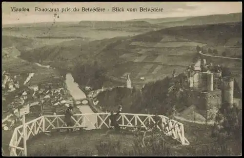 Postcard Vianden Veianen Veinen Stadtblick - Diekirch 1913  Luxembourg