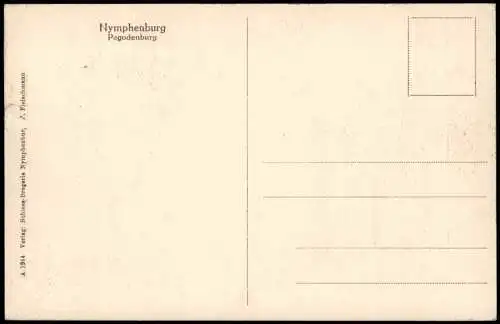 Ansichtskarte München Schloss Nymphenburg Pagodenburg 1913