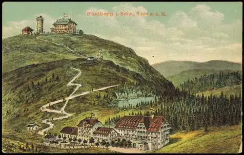 Feldberg (Schwarzwald) Feldberg Schwarzwald Turm Hotel - Künstlerkarte 1912