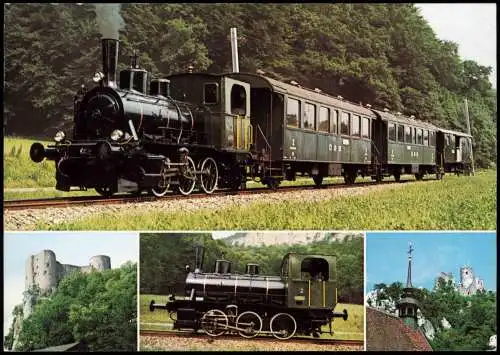 Verkehr Eisenbahn DAMPFZUG CHLUSER-SCHNÄGG COENSINGEN-BALSTHAL-BAHN 1990