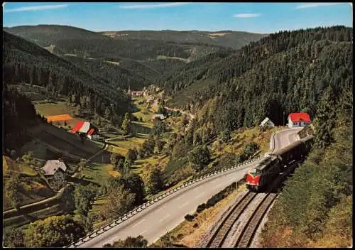 Ansichtskarte  Eisenbahn Zug bei Triberg im Schwarzwald 1980