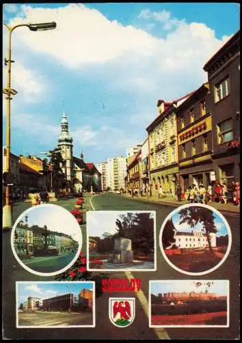 Postcard Falkenau Eger Sokolov Platz des 9. Mai 1976