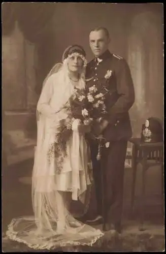 Hochzeit Porträtfoto Hochzeitspaar (Wedding Photo) 1910 Privatfoto Foto