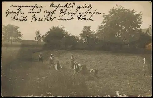 Ansichtskarte  Berufe & Arbeit: Bauern bei der Landarbeit Landwirtschaft 1910