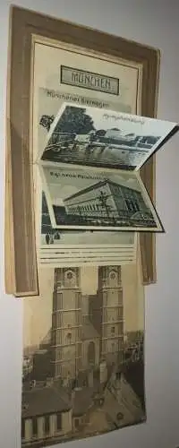 Ansichtskarten München Frauenkirche Leporello mechanische Ansichtskarte 1912