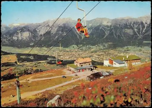 Innsbruck Patscherkofel-Sessellift mit Berghotel und Schutzhaus 1964