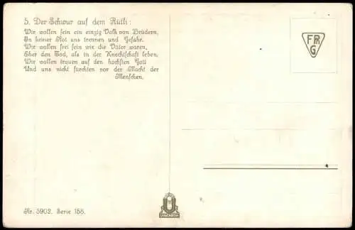 Otto Peter pinx. Wilhelm Tell Künstlerkarte Rütli Schwur 1920