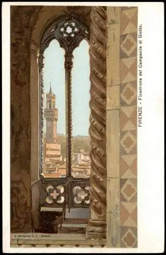 Florenz Firenze Finestrone del Campanile di Giotto (Künstlerkarte) 1900