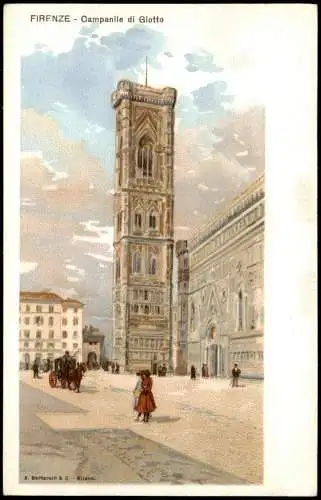 Cartolina Florenz Firenze Campanile di Giotto (Künstlerkarte) 1900