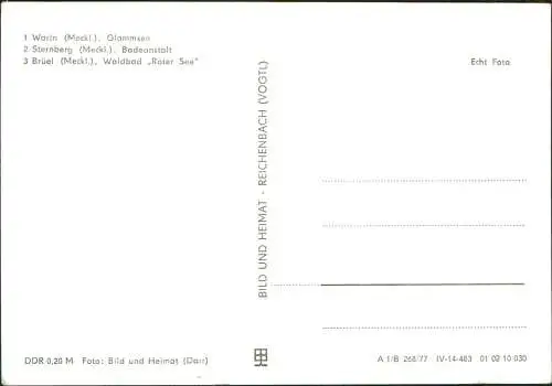 Sternberg (Mecklenburg) DDR Mehrbildkarte mit Warin, Brüel, Sternberg 1977