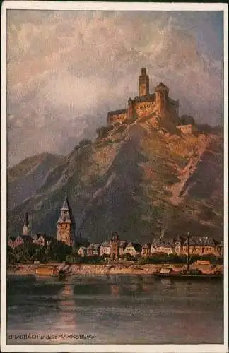 Ansichtskarte Braubach Braubach und die Marksburg 1913