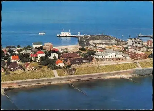 Wittdün Amrum Luftaufnahme mit Blick zur Landungsbrücke Nordseebad  1980