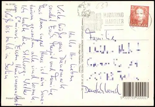 Postcard .Dänemark - Dänemark (allgemein) Luftaufnahme Hirtshals 1995