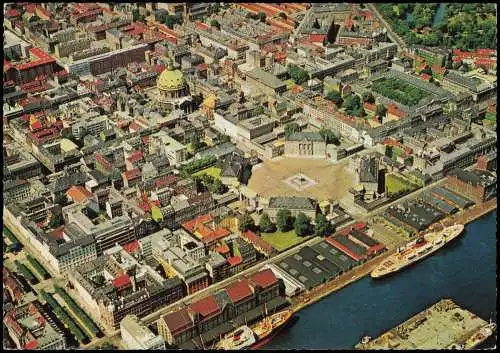 Kopenhagen København Marmorkirken og Amalienborg Aerial view of Copenhagen 1971