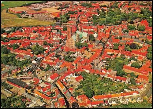 Postcard Ribe Luftbild Luftfoto med Domkirken 1980