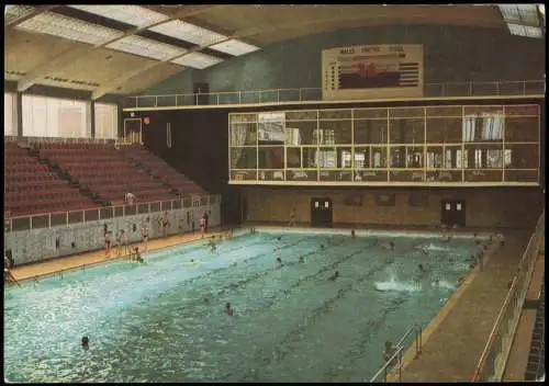 Postcard Cardiff WALES EMPIRE POOL Hallenbad 1970