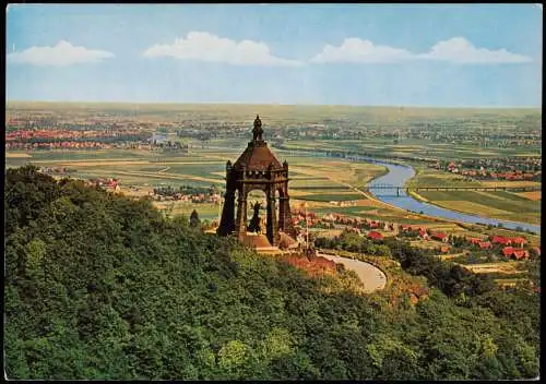 Porta Westfalica Panorama Westfälische Pforte Denkmal auf   Wittekindsberg 1960